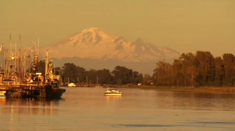 Mount Baker from Steveston Harbor Stock-Footage 272251