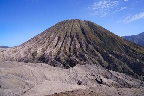 Mount Batok the volcano next to mount Bromo at the National Park, Indonesia. Stock Photos