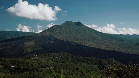 Mount Batur volcano view up close Stock Footage 64154783