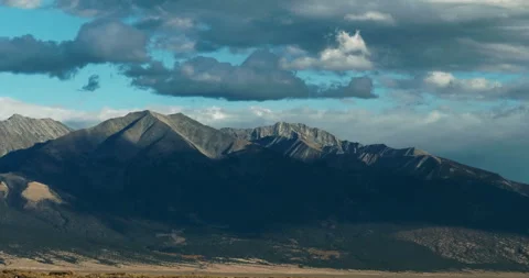 Mount Blanca Mountain with wild clouds, Colorado Rockies, Landscape, 4K Stock Footage 250698330