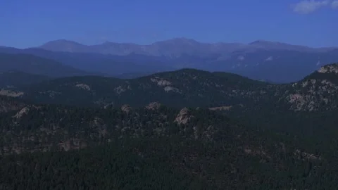 Mount Blue Sky Evans Evergreen Colorado Three Sisters hiking loop aerial Stock Footage 285709571