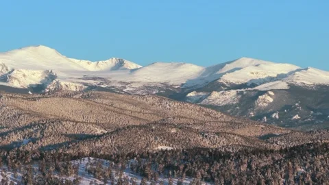 Mount Blue Sky Mt Evans wilderness landscape Evergreen Colorado aerial drone Stock Footage 336274471