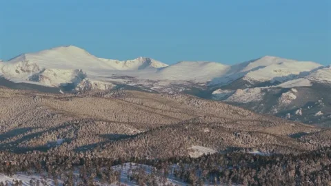 Mount Blue Sky Mt Evans wilderness landscape Evergreen Colorado aerial drone Stock Footage 336274487