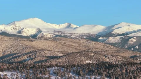 Mount Blue Sky Mt Evans wilderness landscape Evergreen Colorado aerial drone Stock Footage 336274504