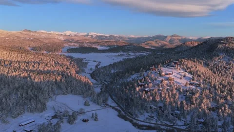 Mount Blue Sky Mt Evans wilderness landscape Evergreen Colorado aerial drone Stock Footage 336274578