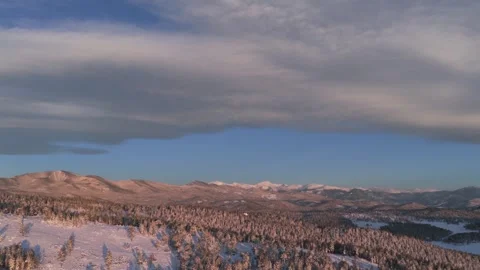 Mount Blue Sky Mt Evans wilderness valley landscape Evergreen Colorado aerial Stock Footage 336274606