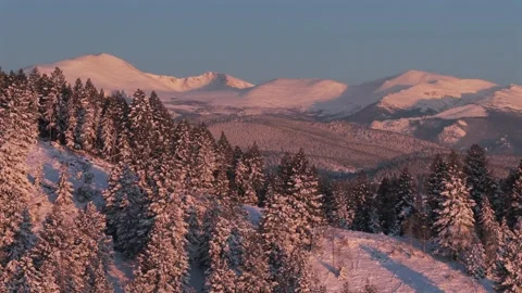 Mount Blue Sky spring pink morning sunrise alpenglow Conifer Evergreen Colorado Stock Footage 336274649