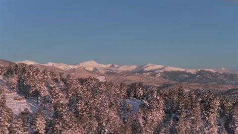 Mount Blue Sky spring pink morning sunrise alpenglow Denver Front Range Rocky Stock Footage 336274652