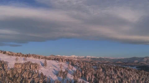 Mount Blue Sky spring pink morning sunrise alpenglow Conifer Evergreen Colorado Stock Footage 336274657