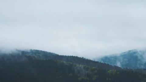 Mount Boubin in the clouds - Bohemian Forest (4K timelapse) Stock Footage 252673582