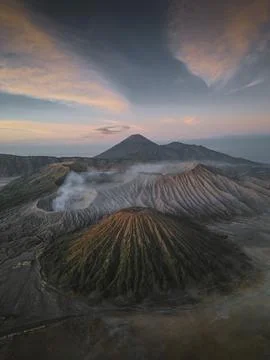 Mount Bromo, 2,614 m is an active volcano located in Bromo Tengger Semeru N.. Stock Photos