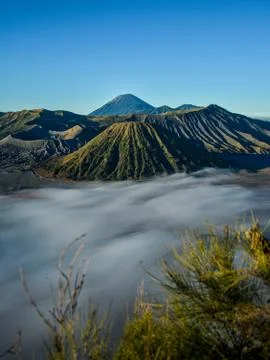 Mount Bromo, is an active volcano and part of the Tengger massif, in East Jav 스톡 사진