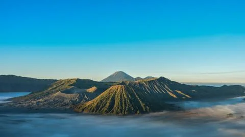 Mount Bromo, is an active volcano and part of the Tengger massif, in East Jav Foto stock