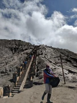 The Mount bromo is an active volcano Stock Photos