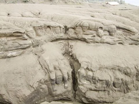 Mount Bromo in Java detail at a volcano named Mount Bromo located in Java,... Stock Photos