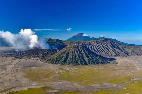 Mount Bromo in Java, the most famous volcano in Indonesia Mount Bromo in J... Stock Photos