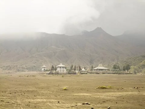 Mount Bromo in Java scenery around a volcano named Mount Bromo located in ... Foto stock