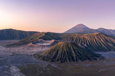 Mount Bromo with sunlight of Java, Indonesia Stock Photos