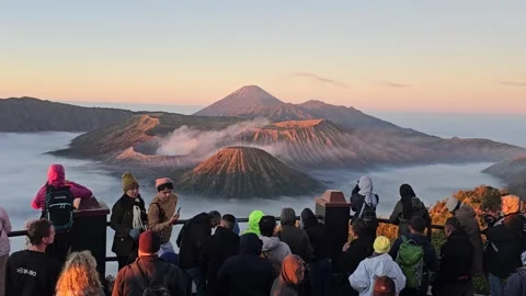 Mount Bromo at sunrise Stock Footage 252005642