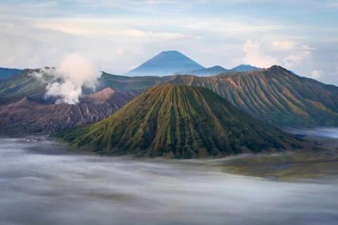 Mount Bromo at Sunrise, Java, Indonesia Stock-Fotos