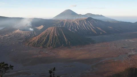 Mount Bromo Sunrise – Java Island Indonesia Volcano Landscape. Stock Footage 320108718