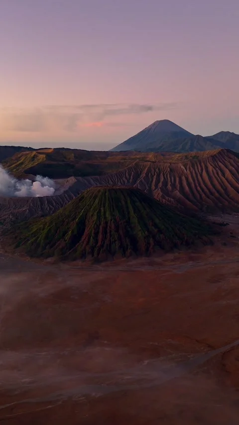 Mount Bromo Vertical Drone 4k Stock Footage 284949266