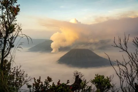 Mount Bromo Volcano on Java Indonesia Stock Photos
