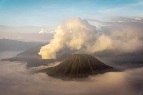 Mount Bromo Volcano on Java Indonesia Stock Photos