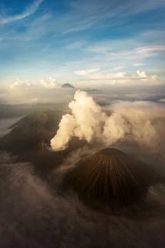 Mount Bromo Volcano on Java Indonesia Stock Photos