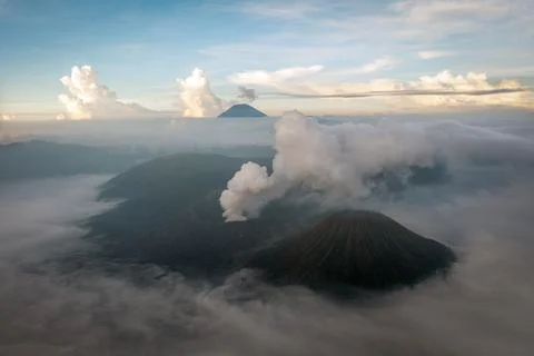 Mount Bromo Volcano on Java Indonesia Stock Photos