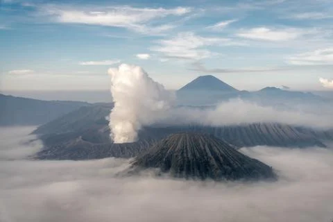 Mount Bromo Volcano on Java Indonesia 스톡 사진