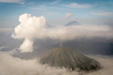 Mount Bromo Volcano on Java Indonesia 스톡 사진