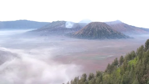 Mount Bromo volcano zoom in at dawn in East Java Indonesia Stock Footage 259916645
