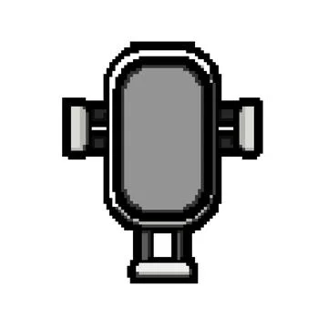 Mount car holder phone pixel art vector illustration 스톡 일러스트