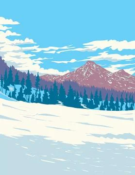 Mount Charleston in Spring Mountains Range Nevada USA WPA Art Poster . Illustrazione stock