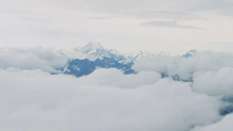 Mount Cook aerial above the clouds Stock Footage 155026228