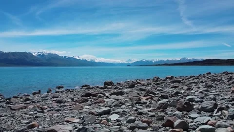 Mount Cook in distance rocks in foreground Stock Footage 260368583