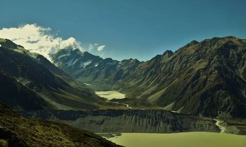Mount Cook valley Foto stock