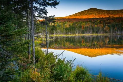 Mount deception reflecting in a pond in white mountain national forest Foto stock