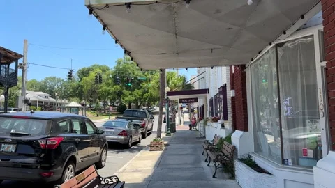 Mount Dora, Florida, USA - 05 09 2024: Walking tour Mount Dora Stock Footage 320822733
