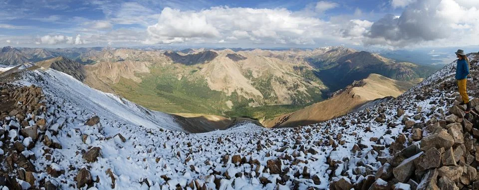Mount Elbert Summit Panorama Stock Photos