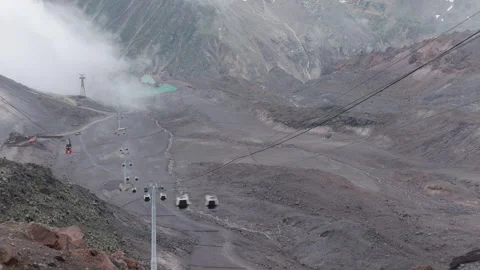 Mount Elbrus cable car view. Time-lapse. 動画素材 323122492