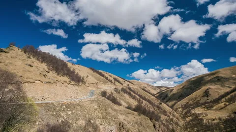 Mount Elbrus. caucasian mountains. clouds moving Timelapse hyperlapse Stock Footage 137883184
