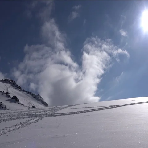 Mount Elbrus is an overall plan view. Motivation. Success. Stock Footage 69339271