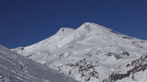 Mount Elbrus in the winter Stock Footage 70938987