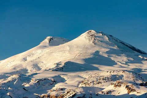 Mount Elbrus in winter Stock Photos