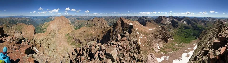 Mount Eolus Summit Panorama Stock Photos