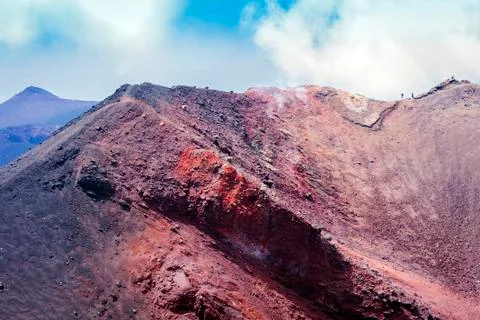Mount Etna, active volcano on the east coast of Sicily, Italy. Stock Photos