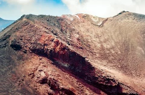 Mount Etna, active volcano on the east coast of Sicily, Italy. Stock Photos