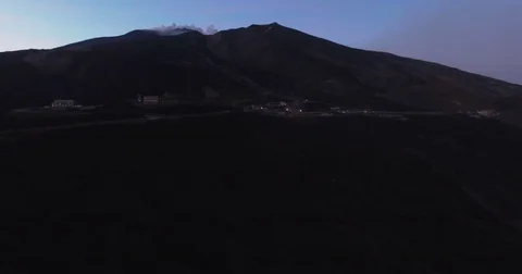 Mount Etna at Dusk Stock Footage 77097775